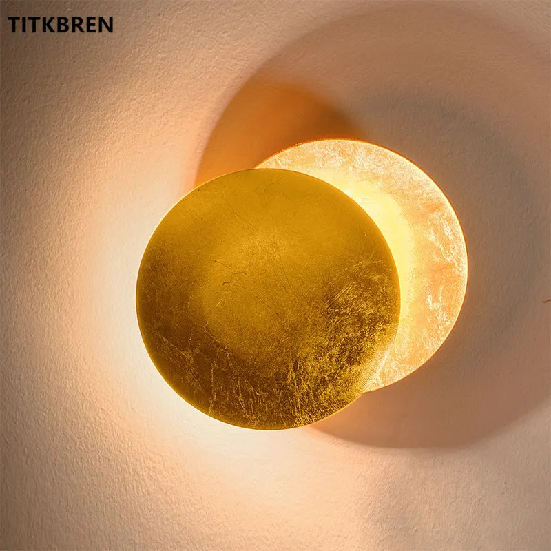 Indoor Living Room Moon Concept Solar Eclipse Wall Lamp Nordic Bedroom Bedside Aisle Stairs Vintage Sconces Fixture Lighting